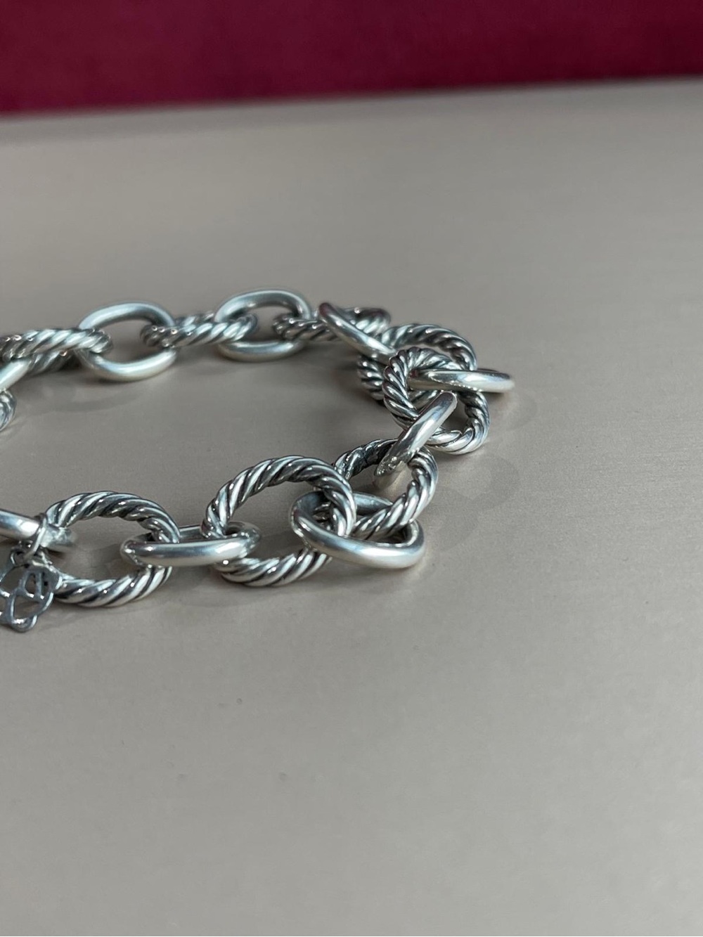 David Yurman Oval Link Chain Cable Bracelet 925 Sterling Silver 12mm 8” - Picture 9 of 11